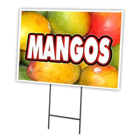 Signmission Mangos Yard Sign & Stake outdoor plastic coroplast window, C-1824 Mangos C-1824 Mangos